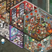 3D Miniatur Horror Themen Landschaft Aufkleber Kollektion, beinhaltet kleines Haus, Kinder Bastel Aufkleber für Scrapbooking, Stressabbau Spielzeug