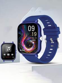 1pc 1.83" Full Screen Touch Casual Electronic Watch, Unisex, Silicone Strap & Zinc Alloy Case, Receive Calls, Time, Date, Alarm, Pedometer, Great Gift - Multicolor - View 17