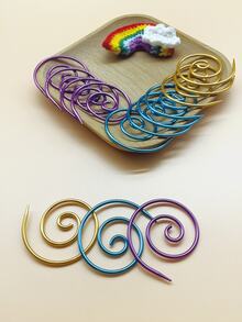 10 piezas de agujas de tejer redondas espirales de colores, agujas redondas espirales para costura en el hogar, marcadores de tejido de lana hechos a mano DIY, adecuados para proyectos de ganchillo