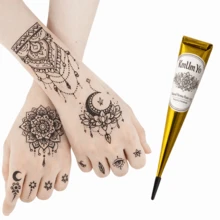 1/3pcs Henna Cone, Brown/Black/Red Henna Temporary Tattoo, Temporary Tattoo, Henna Tattoo Semi-Permanent Henna Temporary Waterproof Tattoo Painting, For Temporary Tattoo Body Art Painting