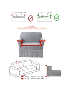 1件雪尼尔面料弹力提花防水沙发套，防滑，简约优雅，柔软亲肤，防宠物和灰尘，适用于1/2/3/4座沙发，米色和浅灰色可选，四季皆宜