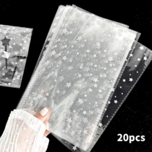 200pcs Transparent Holiday Gift Packaging Bags, High-End Clear Packaging Bags, DIY Small Gift Bags, Jewelry Gift Packaging Bags, Flat Bottom Waterproof Packaging Bags, Small Star Pattern Gift Bags, Suitable For Holiday, Birthday, Wedding And Party Gift Packaging. - Multicolor - View 11