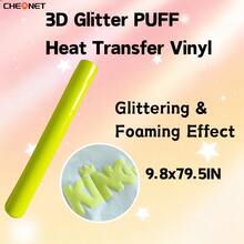 Pegatinas de vinilo con brillo 3D blanco CHEONET - Multicolor, adecuadas para camisetas DIY, bolsas, decoraciones navideñas, suministros para bodas DIY, vinilo de transferencia térmica para todas las máquinas de corte, fácil de cortar - Multicolor - Ver 94