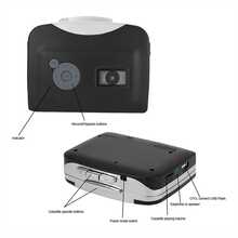 1 pieza Reproductor de casete portátil con altavoz incorporado, alimentado por USB y batería, incluye auriculares, compatible con computadora portátil/PC, convertidor de cinta de audio digital a MP3, ideal para entretenimiento, viajes y deportes. - Negro - Ver 11