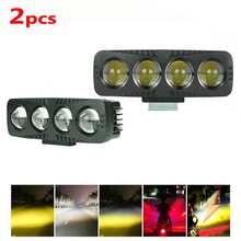 2 Pieces 120W LED Auxiliary Headlights With Magnifying Lens, 5 Modes, With Red Devil Eye, Suitable For Cars And Motorcycles. - A - View 7