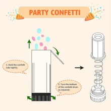 5个/套彩色纸屑礼炮，适用于性别揭晓派对、婚礼、生日、毕业典礼、迎婴派对、周年纪念日、圣诞节、新年等各种趣味派对用品、装饰品和礼物