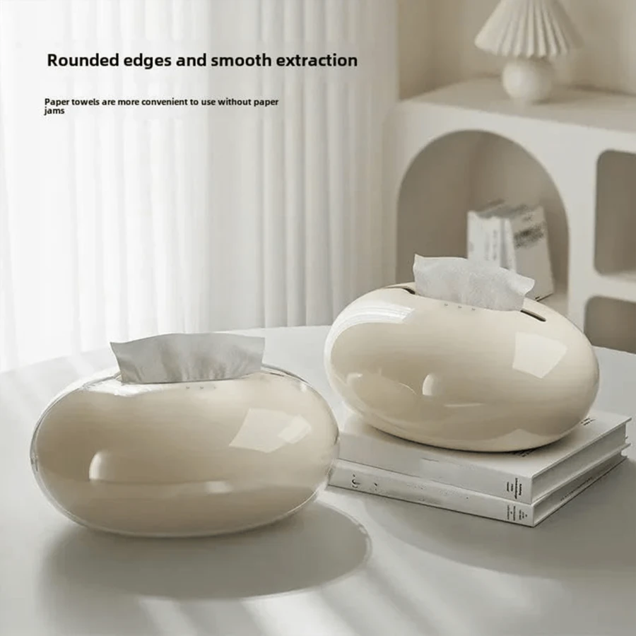 Creative Imitation Pebble Desktop Tissue Box Cover Living Room Coffee Table Desk Office Tissue Case - Single-layer Multi-color - View 1