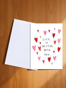 一张（有你在，生活更美好）贺卡，传递爱意以及他们给生活带来的积极影响。情人节、周年纪念日、节日贺卡，表达彼此的感激和对对方陪伴的欣赏。