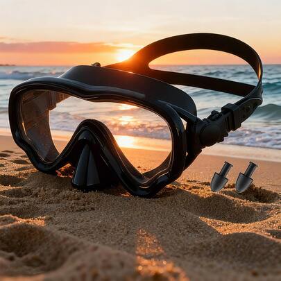 Maska do nurkowania dla dorosłych i młodzieży, maska do nurkowania z hartowanego szkła z powłoką przeciwmgielną, szczelne okulary pływackie z osłoną na nos, odpowiednie do nurkowania z rurką, nurkowania swobodnego i pływania