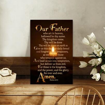 1Pc Framed Canvas Poster, Christian Scripture Wall Art Canvas Paintings, Ideal Gift For Bedroom Living Room Corridor, Christian Prayer Room, Wall Decor, Winter Decor, Room Decoration