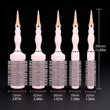 陶瓷铝管卷发梳，沙龙卷发梳，尼龙猪鬃造型梳，卷发卷发梳，内卷蓬松卷发梳，耐热铝管卷发梳，耐热尼龙管造型梳 - 粉色 - 查看 2