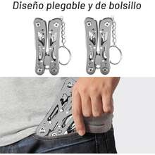1Pza/2 Pzas Pequeños alicates multiherramientas, mini alicates multiherramientas de bolsillo para exteriores, los mejores regalos para hombres, niños, cumpleaños, Navidad, amigos, herramientas accesibles de acero - Plateado - Ver 12