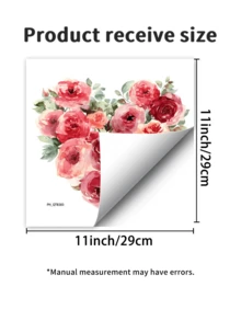 1片红色玫瑰心形墙贴，适用于卧室、客厅、书房，适合节日装饰，可移除半哑光自粘墙贴，家居装饰贴纸，乙烯基贴纸，春季装饰，为您的家增添活力，Rama装饰贴纸礼物，生日和毕业礼物