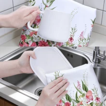 MEMNUN 2 Peças Toalhas de Cozinha com Estampa Floral e Vegetal em Aquarela, 40 x 60 cm (15,75 x 23,62 pol.) Toalhas de Microfibra Super Macias e Absorventes, Decoração Moderna de Cozinha, Adequadas para Sala de Jantar, Cozinha, Banheiro, Decoração Doméstica, Presentes, Todas as Estações - Multicolorido - Visão 11