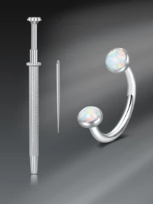 CIZME 3 pièces Anneaux de nez en acier inoxydable, anneaux de nez filetés intérieurs 16G, unisexe, double cristal en forme de fer à cheval pour le nez, le septum, la lèvre, les sourcils, le cartilage de l'oreille - Pince à boule effilée de 8 mm pour le remplacement de bijoux - Multicolore - Voir 45