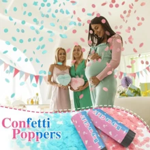 5个/套彩色纸屑礼炮，适用于性别揭晓派对、婚礼、生日、毕业典礼、迎婴派对、周年纪念日、圣诞节、新年等各种趣味派对用品、装饰品和礼物