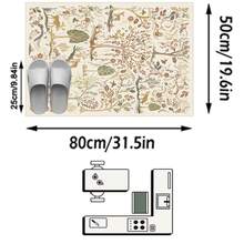 1 tấm thảm trải sàn phong cách đồng quê cổ điển - Họa tiết động vật hoang dã, cây cối, hoa lá, thích hợp cho hành lang, phòng tắm, nhà bếp, lối vào, phòng ngủ, phòng khách, có thể giặt máy, trang trí nhà cửa. - Nhiều màu - Xem 14