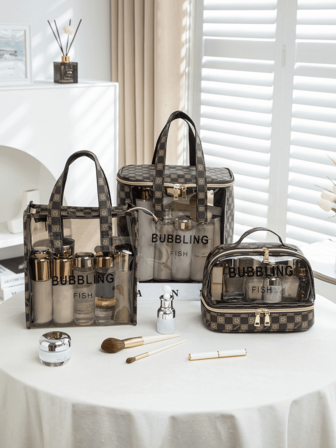 1 Vattentäta necessärer med stor kapacitet, fällbara necessärer, bärbara rese-necessärer, handhållna förvaringsväskor för kosmetiska toalettartiklar, förvaring av toalettartiklar och kosmetika, lämplig för resor, hemmet, presenter till vänner och släktingar