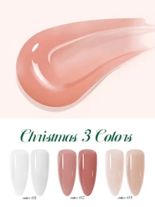 6pcs Nude Color Rubber Base Coat, UV Strengthening Sealing Layer Soak-Off UV Gel Nail Polish Nails - Clear - View 4