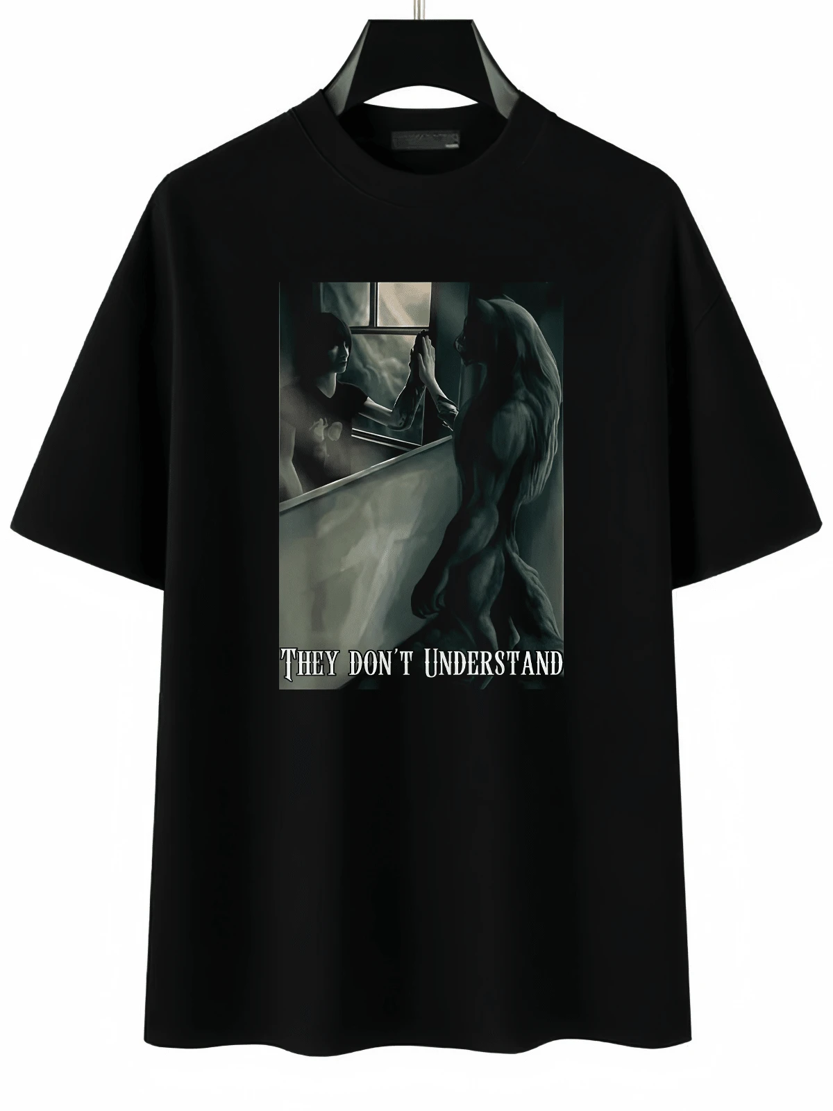 Camiseta de Anime de Terror Divertida para Hombres - Manga Corta Negra Casual con Diseño de Mitos de Cthulhu y Lovecraft, Estampado No Entienden, Regalo de Humor Oscuro Y2K para Fans de H.P. Lovecraft y Temas de Tent Unisex camiseta de moda y cómoda - Negro - Ver 1
