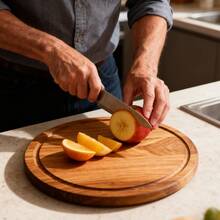 Rosewood Kitchen Cutting Board | Rectangular/Round With Juice Groove, Suitable For Meat, Vegetables, Cheese And Fruits, Kitchen Tool, Multipurpose Accessory, Perfect Gift For Chefs, Wooden Chopping Board - Brown - View 11