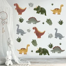 1pc Cartoon Cute Watercolor Dinosaur Wall Sticker, Suitable For Bedroom Living Room Wall Decor, PVC Material Self-Adhesive Removable, Size 23.6inch*11.8inch