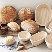 1pc 9.06/9.84/11.02/11.81 Inch White Baguette Bread Proofing Basket, Bread Dough Fermentation Tool, Baking Supplies, Home Rattan Bread Proofing Basket With Cloth Liner - White - View 2