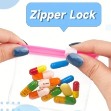 Square Pill Box With Capsule, Tablet, Letter, Bottle Patterns, Portable Medication Storage Compartment, Mini Metal Storage Box, Compact Jewelry And Pill Case, Travel Medicine Box, Large Capacity Compartment, Weekly Pill Organizer, Suitable For Daily Medications And Vitamins, Essential For Doctors And Nurses, Emergency Needs, Travel, Hiking First Aid, Creative Gift With Cartoon Logo - Multicolor - View 10