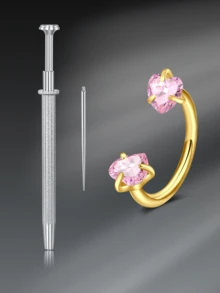 CIZME 3 pièces Anneaux de nez en acier inoxydable, anneaux de nez filetés intérieurs 16G, unisexe, double cristal en forme de fer à cheval pour le nez, le septum, la lèvre, les sourcils, le cartilage de l'oreille - Pince à boule effilée de 8 mm pour le remplacement de bijoux - Multicolore - Voir 29