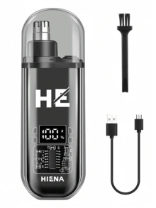 3 PiecesElectric Hair Trimmer Set Wireless Gold Hair Pusher + Nose Hair Trimmer With LED Display USB Fast Charging For Home Use/Gift