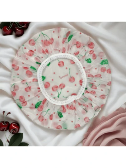 Adjustable Printed Shower Cap, High Quality Reusable With Elastic Band, Fashionable Bathroom Accessory, Reusable Material, Waterproof Shower Cap, Shower Head Cover, Kitchen Anti-Oil Shower Cap, Suitable For Women Spa Salon, Kitchen, Beauty Care And Beauty Enthusiasts