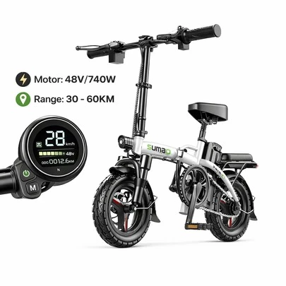 This Adult Electric Bicycle Features A 48V 20AH Battery, A 48V 740W Motor, A Range Of 30-60km, And A Speed Of 30km/H, Making It Ideal For Daily Commuting.