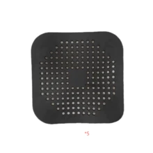 5pcs - Silicone Square Drain Hair Catcher With Suction Cups, Suitable For Shower, Prevent Sink Clogging, Floor Cover Shower Drain Hair Outlet Filter, Suitable For Bathroom Bathtub And Kitchen, Bathroom Supplies Home Bathroom Decor Autumn Decor Back To School Season - Multicolor - View 10