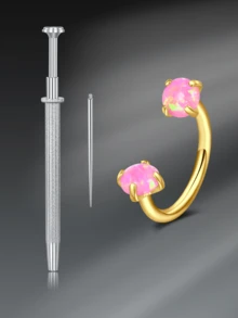 CIZME 3 pièces Anneaux de nez en acier inoxydable, anneaux de nez filetés intérieurs 16G, unisexe, double cristal en forme de fer à cheval pour le nez, le septum, la lèvre, les sourcils, le cartilage de l'oreille - Pince à boule effilée de 8 mm pour le remplacement de bijoux - Multicolore - Voir 19