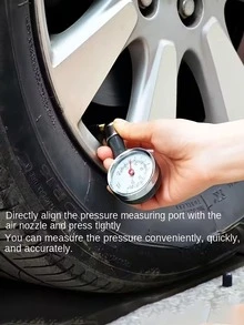重型高精度轮胎压力表 - 双 PSI/KPa 刻度，量程 0.5-7.5 PSI/0-100 KPa，金属和塑料材质，便携式轮胎充气表，带红色指针，适用于卡车、摩托车、房车、全地形车、汽车零部件、汽车配件、汽车测试工具、轮胎部件、轮胎压力表、丰田海狮、工具、汽车零部件、摩托车零部件、圣诞节 - 胎壓計 - 查看 7