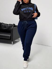 Plus Size Pants - 牛仔藍 - 查看 2