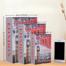 1 pieza Caja fuerte de libro creativa, caja fuerte oculta con cerradura de llave con diseños de Torre de Pisa, coche, Big Ben en tamaño pequeño/mediano/grande, caja fuerte de almacenamiento mini realista, adecuada para oficina, dormitorio, almacenamiento decorativo - El Gran Ben - Ver 4