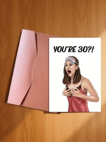 1 Juego de 30 tarjetas de cumpleaños (con sobre) para ella - "Treinta y próspera", llena de energía - "Treinta y próspera" - Regalo para tu mejor amiga - "Treinta y próspera" - Tarjeta de cumpleaños con expresión sorprendida exagerada - Estilo 1 - Ver 13