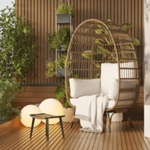 Patio Lounge Chair & Swing Chair - Black - View 3