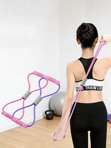 1pc TPE Material 8-Shaped Yoga Pilates Accessory, Multi-Color Options, Fitness Resistance Band With Elastic, Chest Expander, Foam Handles, For Gym Training, Home Fitness, Outdoor Sports, Yoga, Gift, Souvenir - Multicolor - View 6