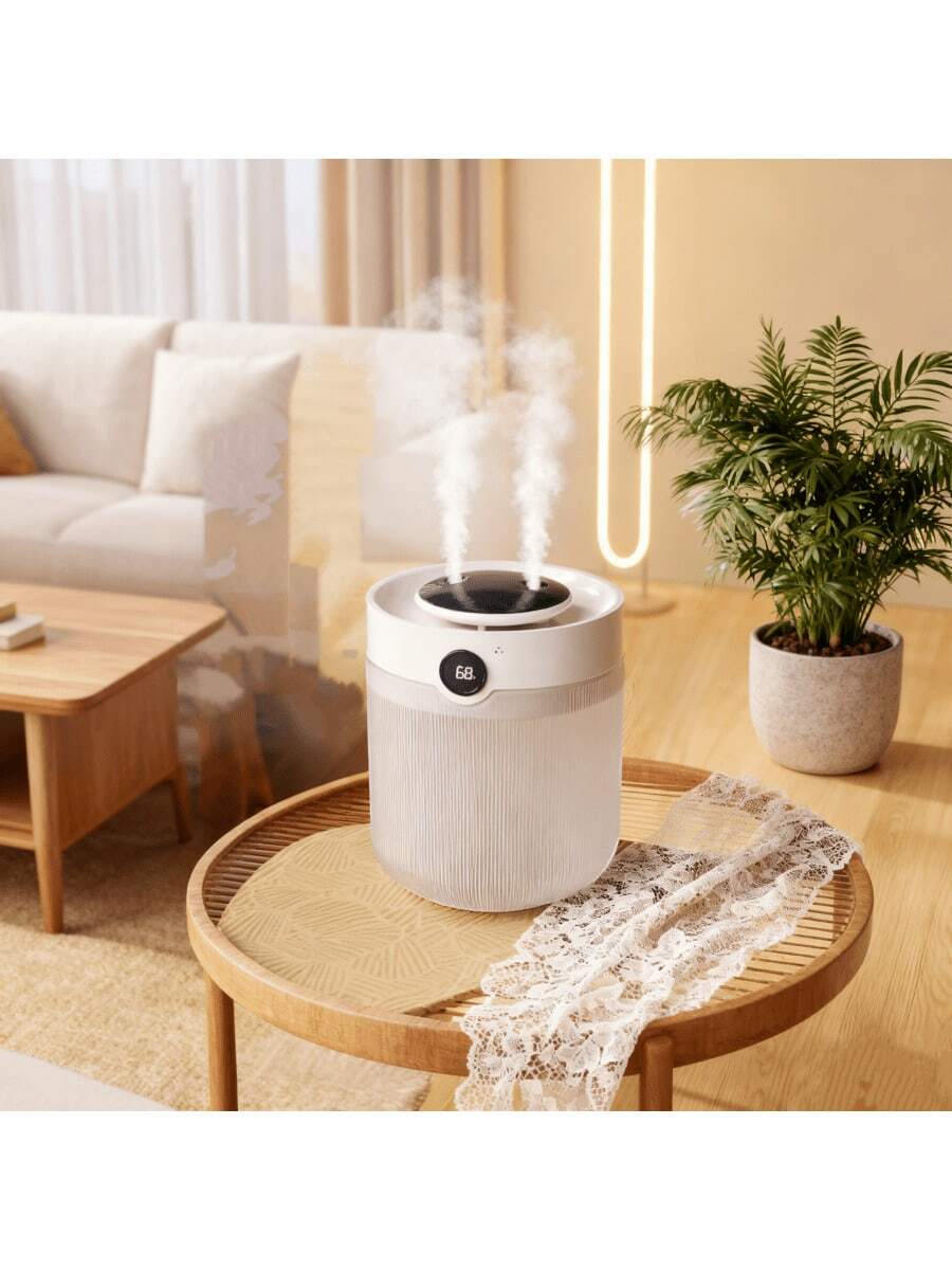 2L Large Capacity Dual Nozzle Humidifier, Quiet Bedroom Night Light, Digital Mist Sprayer, USB Powered, Home Hotel Night Light Aroma Diffuser, Suitable For Car And Outdoor Use - White - View 1