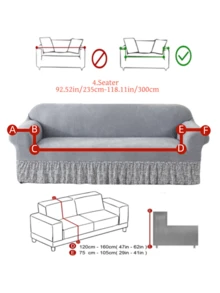 1件雪尼尔面料弹力提花防水沙发套，防滑，简约优雅，柔软亲肤，防宠物和灰尘，适用于1/2/3/4座沙发，米色和浅灰色可选，四季皆宜