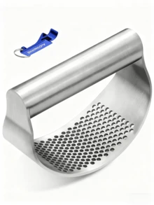 1pcs Kitchen Garlic Press, 2025 New Model Garlic Grinder With Peeling Function, Kitchen Garlic Mashing Tool (Silver Style A), Labor-Saving Kitchen Tool For Women, Christmas Gift - Silver - View 10