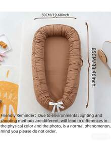 1 pieza Nido portátil para bebé de unicolor, diseño biológico con cremallera, desmontable, adecuado para bebés de 0 a 1 año - Multicolor - Ver 9