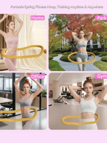 柔软、便携、可折叠，适合初学者，弹性弹簧设计，女士腹部塑形负重训练，健身、体重管理，居家、办公、瑜伽、旅行、健身房锻炼皆宜，对腰部温和，健身器材、瑜伽装备、健身配件、减肥装备 - 彩色 - 查看 5