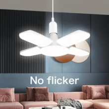 28W LED Four-Leaf Light (Equivalent To 80W), Mini Foldable Pendant Light, Suitable For Garage And Indoor Lighting, High Brightness, Compact Size