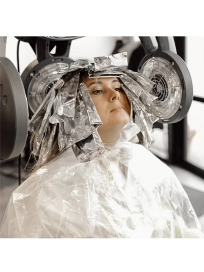 200 piezas/Caja Papel de aluminio para el cabello, usado para iluminación del cabello, productos de belleza, papel de aluminio plateado para teñir el cabello, suministros de salón