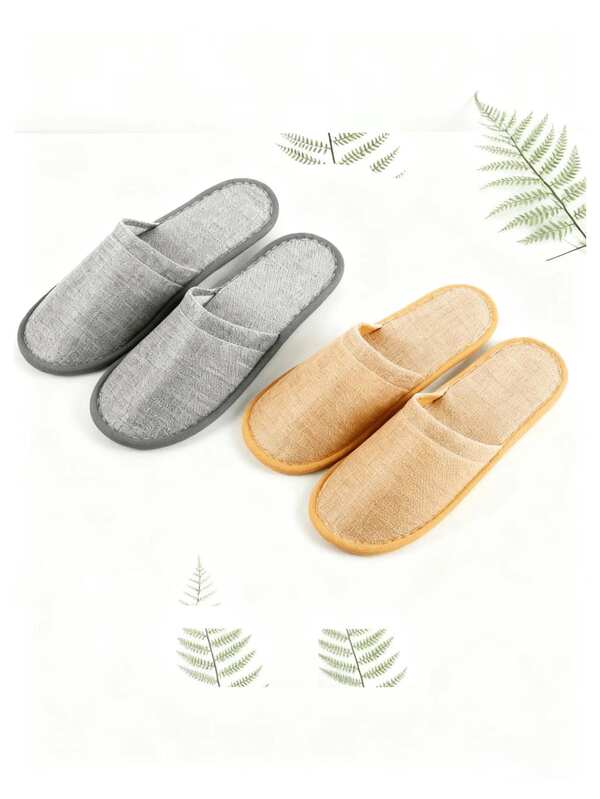 1 Set Of 1/3/5/10/20 Pairs Disposable Slippers, Suitable For Hotel, Bathroom Anti-Slip Slippers And Home Guests, Thickened Disposable Slippers (Random Color)