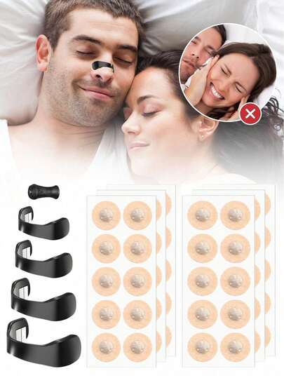 90/60/30pcs, Magnetic Patches, 4 Nose Clips And 1 Magnetic Nose Dilator, External Tiras Nasales, Inhalable Nose Strips, Magnetic Nose Strips And Nose Dilator, Unisex, Suitable For Sports, Home, Travel And Business Trips. An Ideal Gift For Family, Friends And Loved Ones
