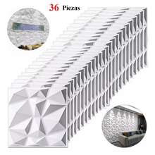 36/30/12 Piezas Paneles Decorativos 3D, 30 * 30CM Paneles Decorativos 3d para Paredes, Paneles PVC Impermeables Papel Pintado 3D Panel de Pared 3D para Hogar, Oficina, Decoración de Interiores etc (Negro/Blanco) - Blanco - Ver 13